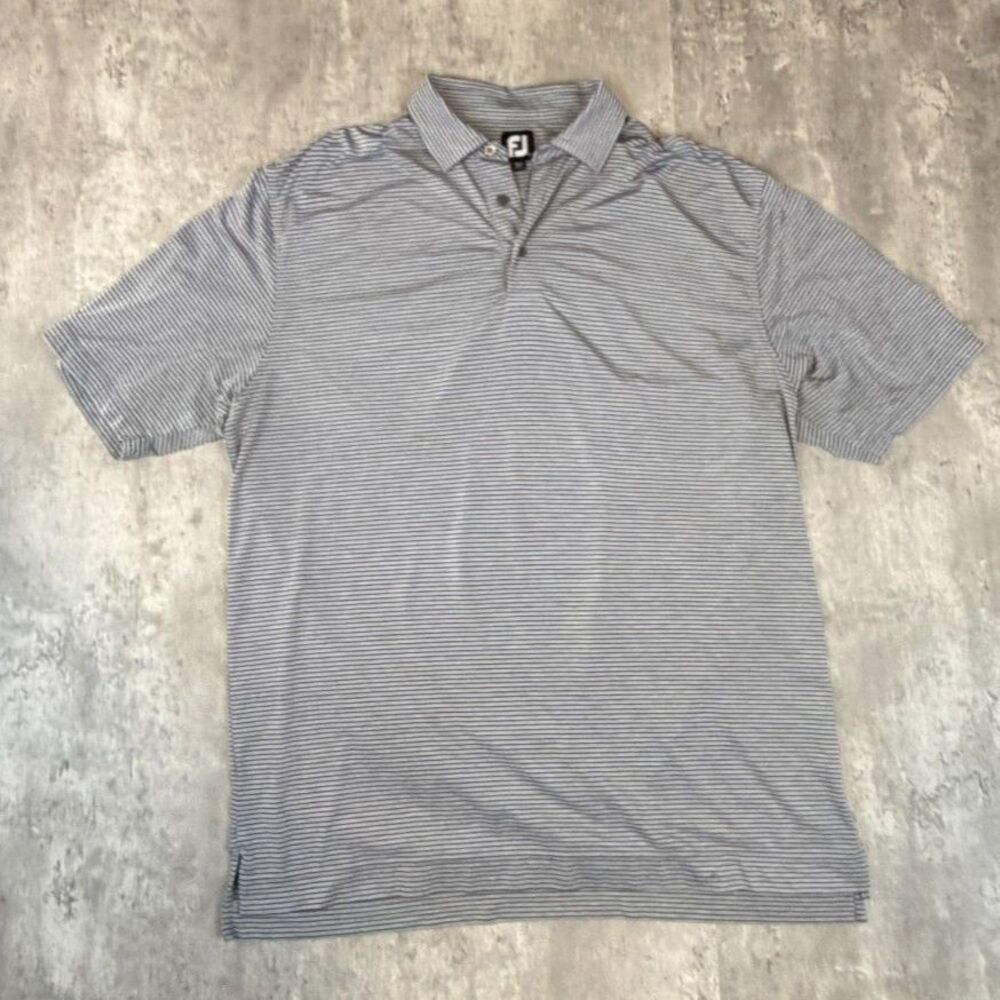 FootJoy Golf Polo Men's XL Gray Black Striped The Retreat Performance